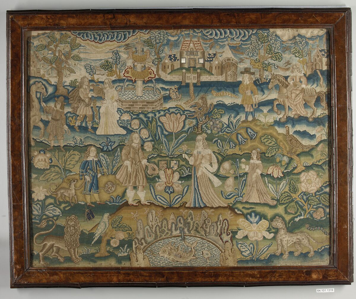 Eliezer and Rebecca, Silk and satin on canvas, British