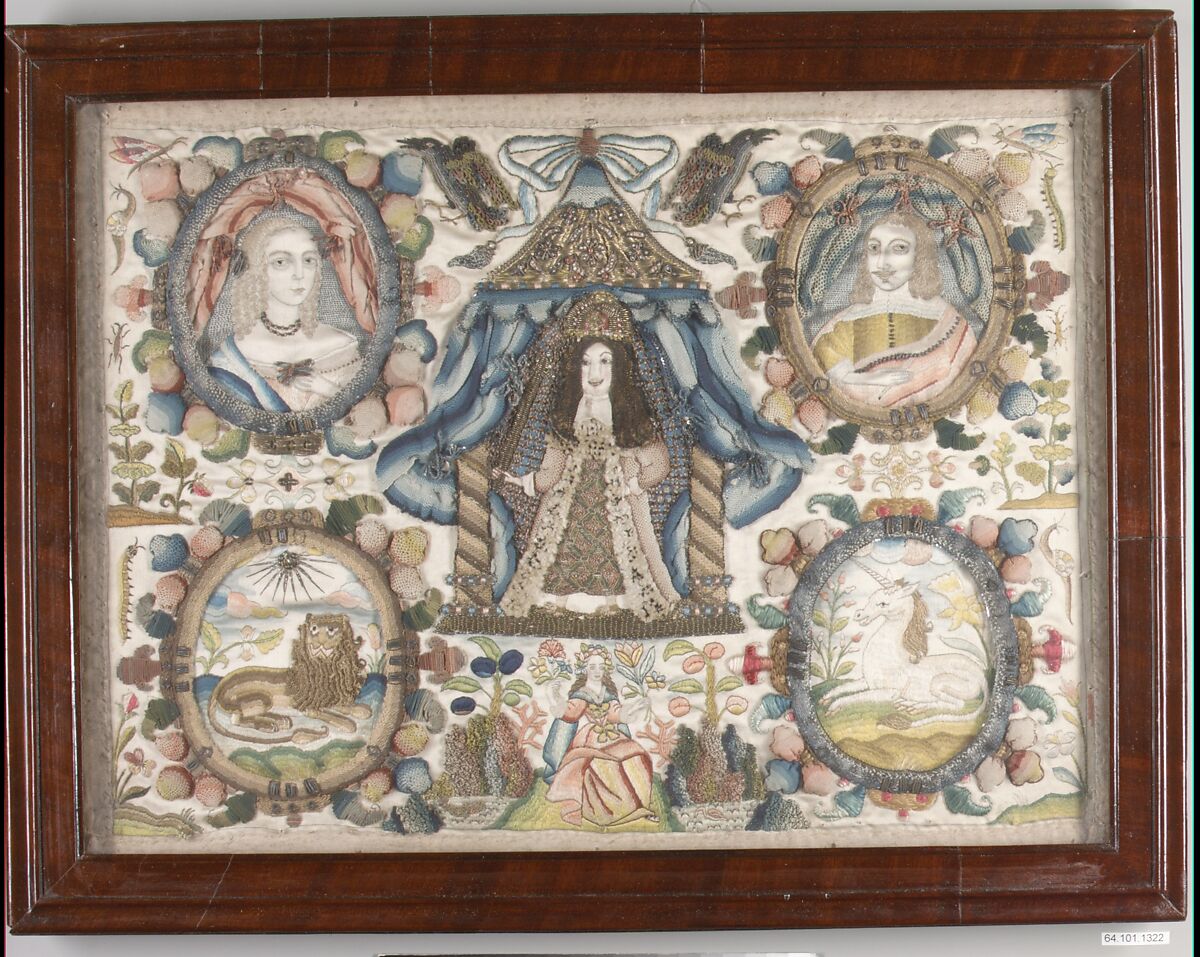 Charles II, Silk, metal, beads, British 