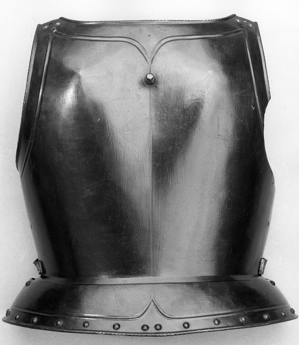 Jousting Armor (Rennzeug) 
and Matching Half-Shaffron, Steel, leather, paint, German, probably Dresden or Annaberg