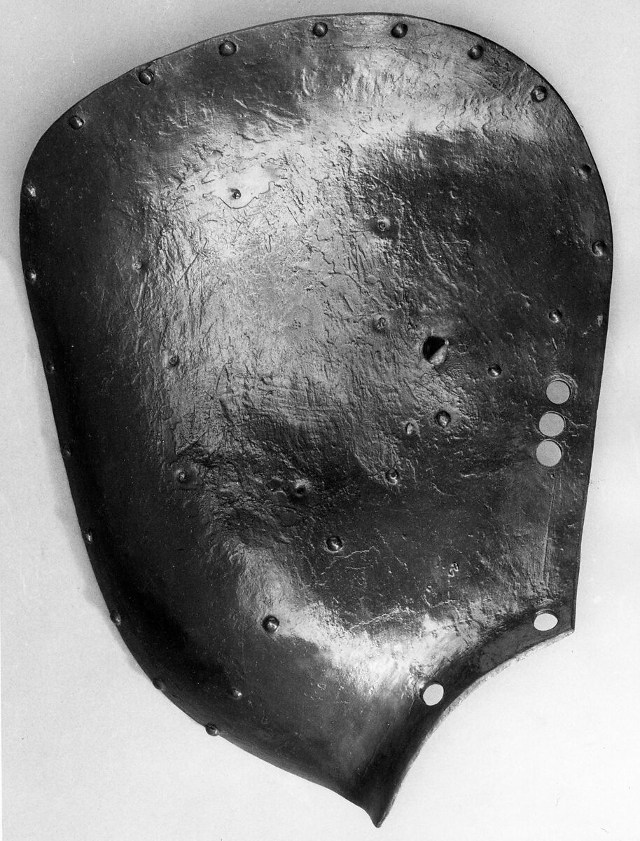 Jousting Armor (Rennzeug) 
and Matching Half-Shaffron, Steel, leather, paint, German, probably Dresden or Annaberg