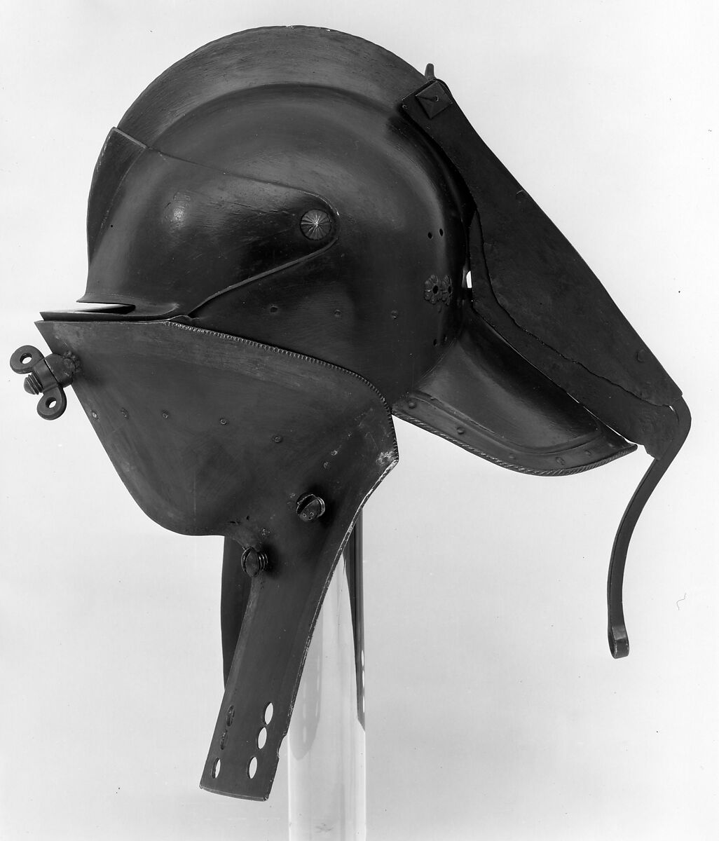Jousting Armor (Rennzeug) 
and Matching Half-Shaffron, Steel, leather, paint, German, probably Dresden or Annaberg