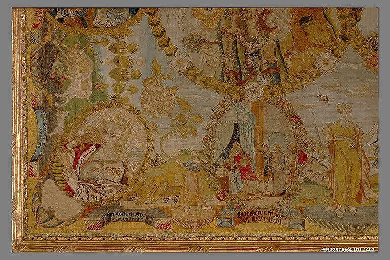 Hanging, Wool, silk, metal thread on canvas, German, Nuremberg