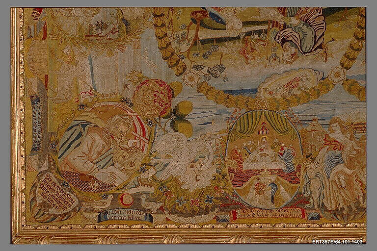 Hanging, Wool, silk, metal thread on canvas, German, Nuremberg