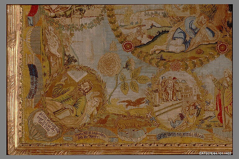 Hanging, Wool, silk, metal thread on canvas, German, Nuremberg