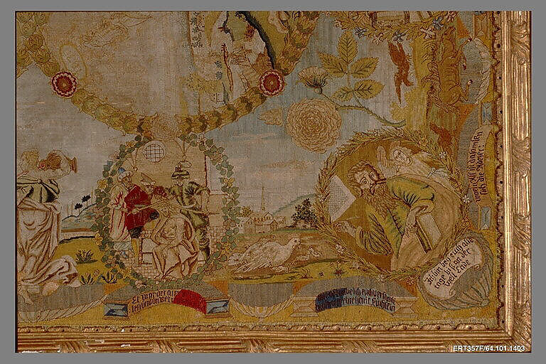 Hanging, Wool, silk, metal thread on canvas, German, Nuremberg