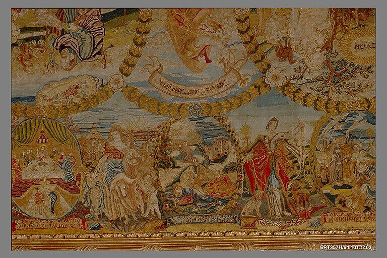 Hanging, Wool, silk, metal thread on canvas, German, Nuremberg