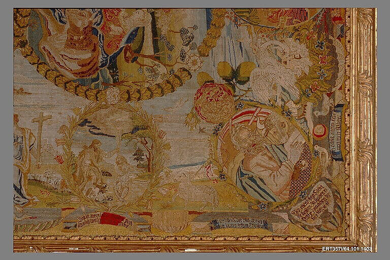 Hanging, Wool, silk, metal thread on canvas, German, Nuremberg