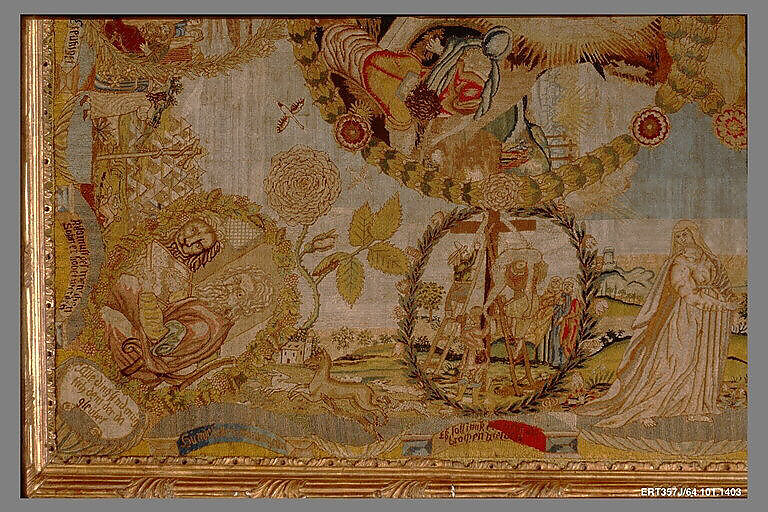 Hanging, Wool, silk, metal thread on canvas, German, Nuremberg