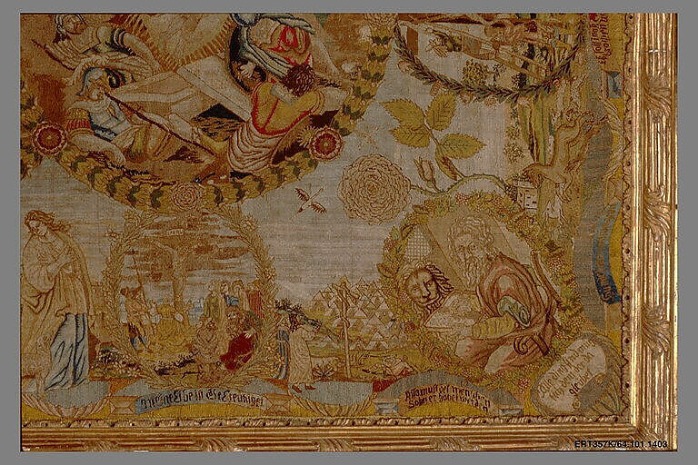 Hanging, Wool, silk, metal thread on canvas, German, Nuremberg