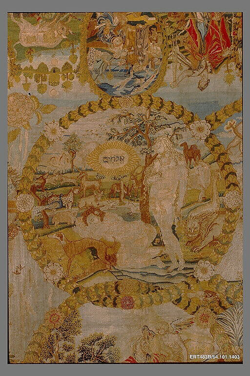 Hanging, Wool, silk, metal thread on canvas, German, Nuremberg