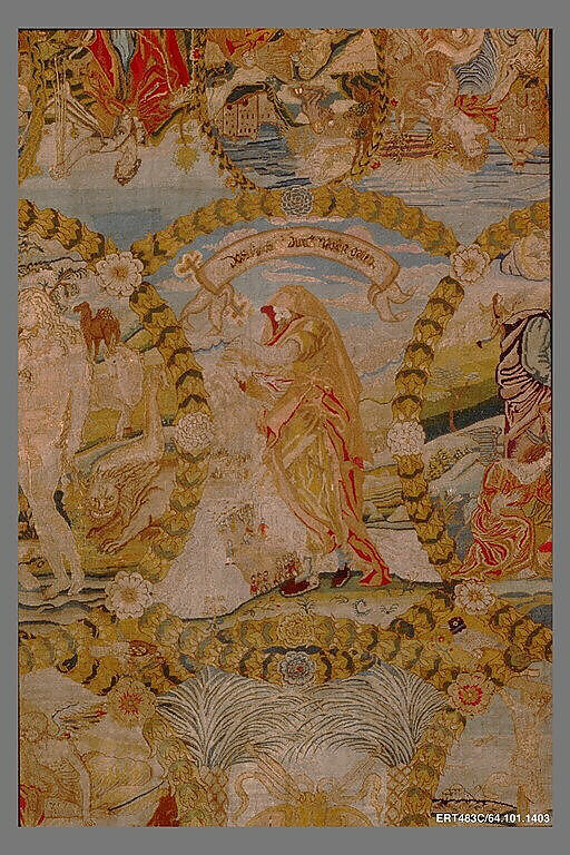 Hanging, Wool, silk, metal thread on canvas, German, Nuremberg