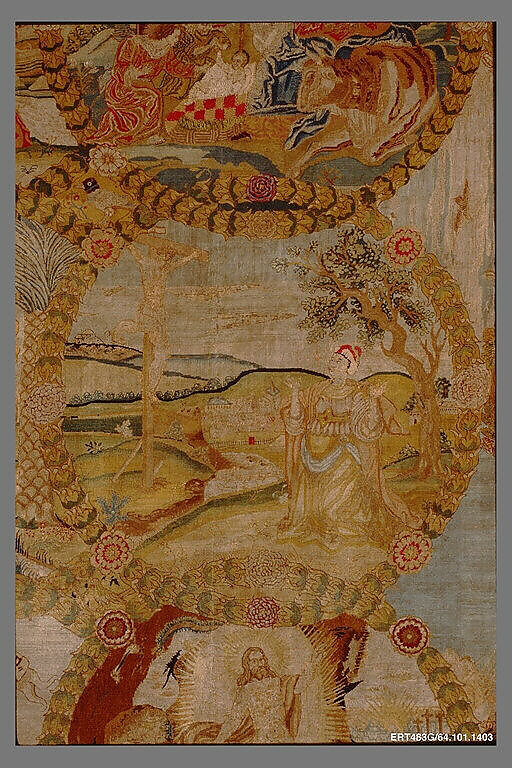Hanging, Wool, silk, metal thread on canvas, German, Nuremberg