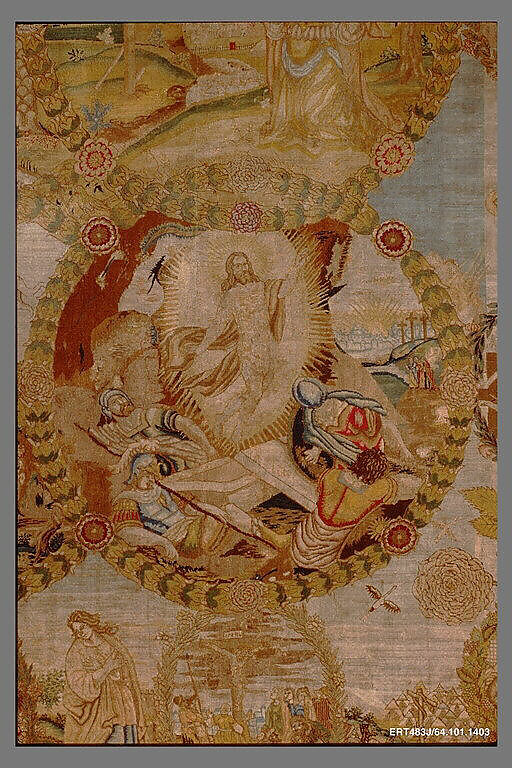 Hanging, Wool, silk, metal thread on canvas, German, Nuremberg