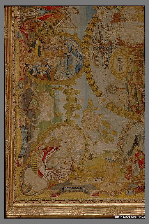 Hanging, Wool, silk, metal thread on canvas, German, Nuremberg