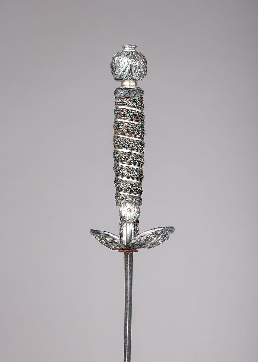 Smallsword with Scabbard, Silver, steel, wood, leather, textile, probably Dutch
