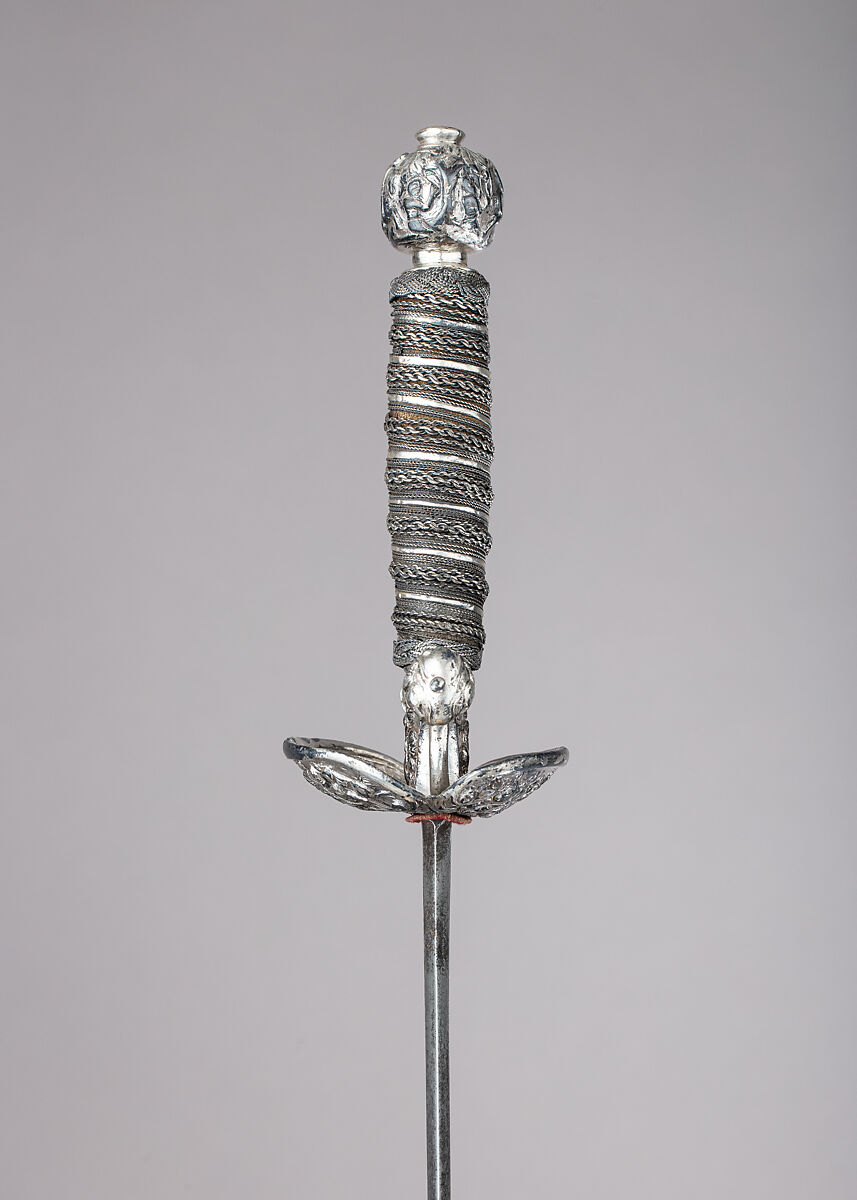 Smallsword with Scabbard, Silver, steel, wood, leather, textile, probably Dutch