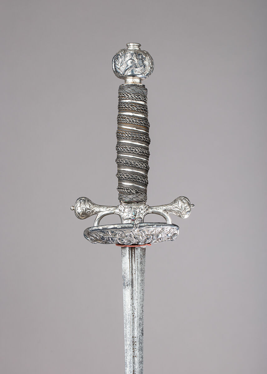 Smallsword with Scabbard, Silver, steel, wood, leather, textile, probably Dutch