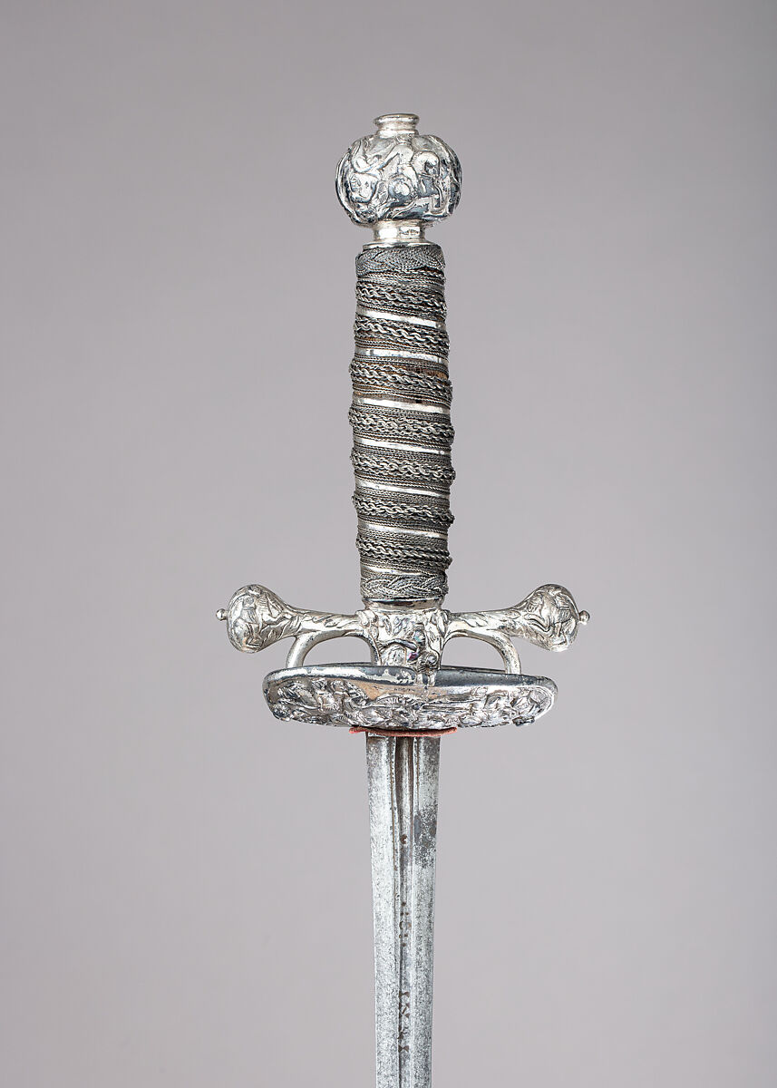 Smallsword with Scabbard, Silver, steel, wood, leather, textile, probably Dutch