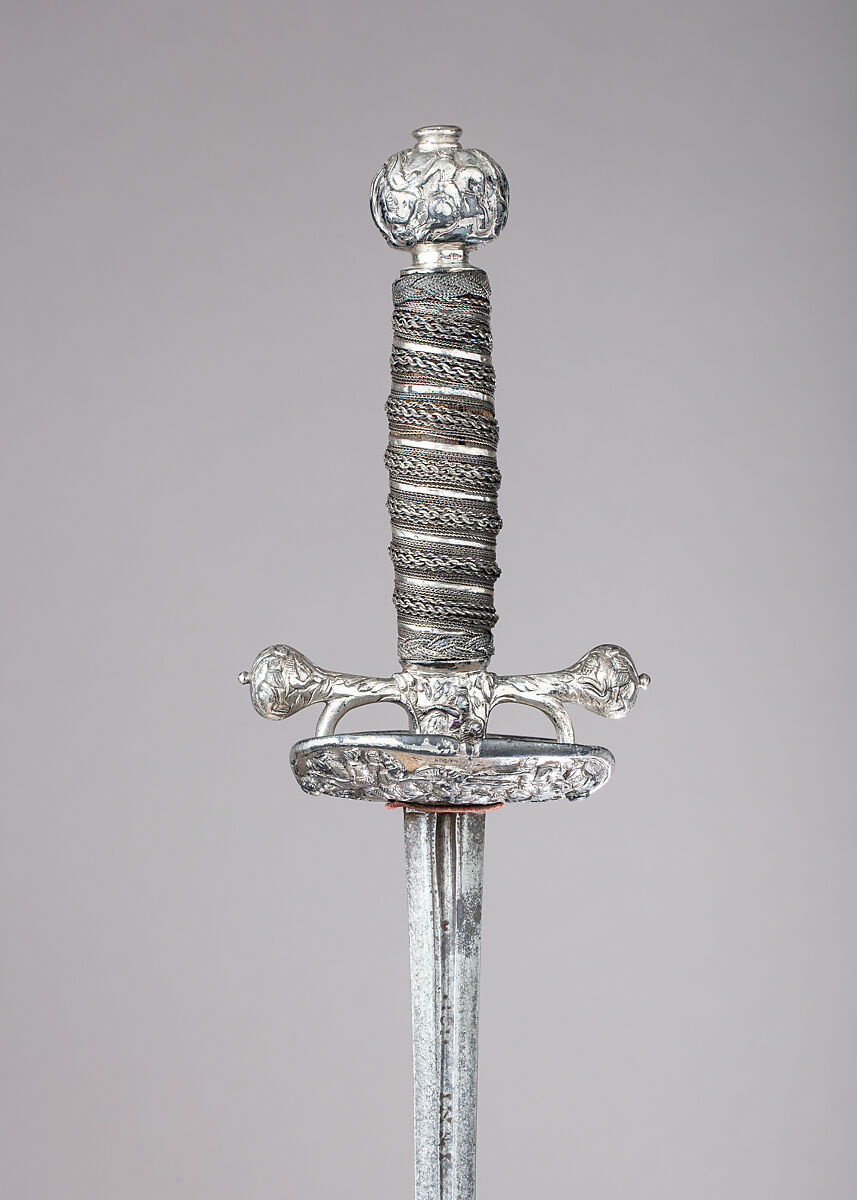 Smallsword with Scabbard, Silver, steel, wood, leather, textile, probably Dutch 