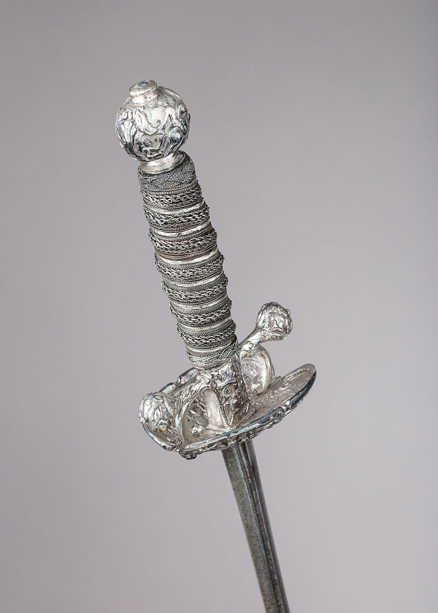 Smallsword with Scabbard, Silver, steel, wood, leather, textile, probably Dutch