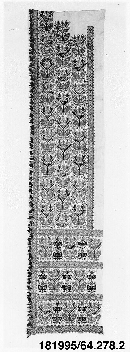 Pair of bed curtains, Silk on linen, Greek Islands, Patmos