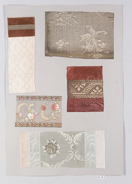 Textile sample book of ribbons, Silk, Swiss