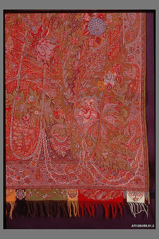 Shawl, probably Deneirouse and Boisglavy, Goat fleece, silk, French, Paris