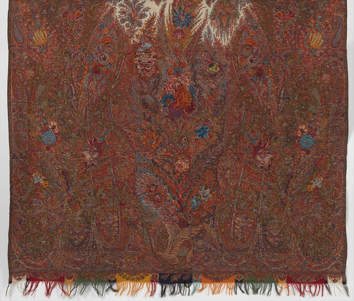 Shawl, probably Deneirouse and Boisglavy, Goat fleece, silk, French, Paris