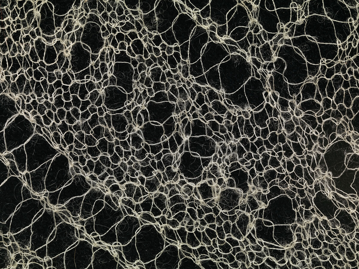 Shawl, Knitted cashmere goat fiber, Z spun, 2S plied, Russian