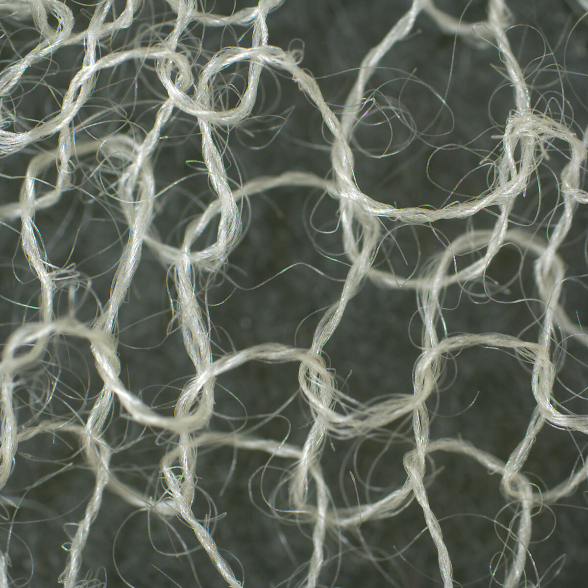 Shawl, Knitted cashmere goat fiber, Z spun, 2S plied, Russian