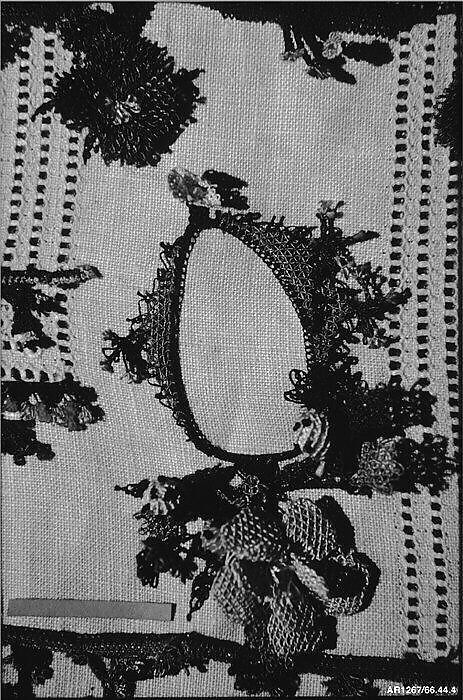Piece (one of twelve), Silk, needle lace, Greek