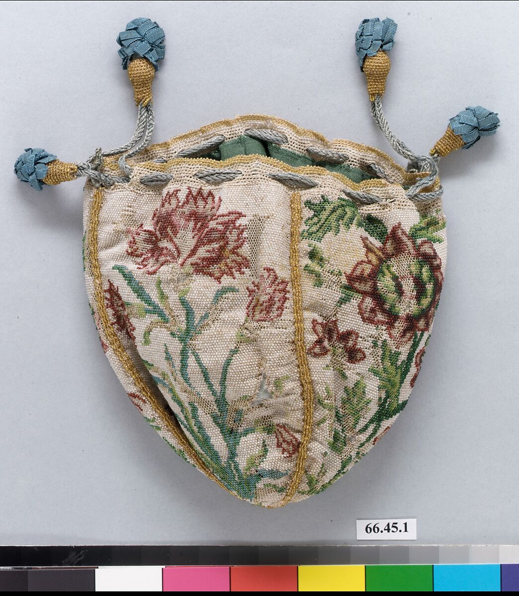 Purse, Silk, glass beads, French