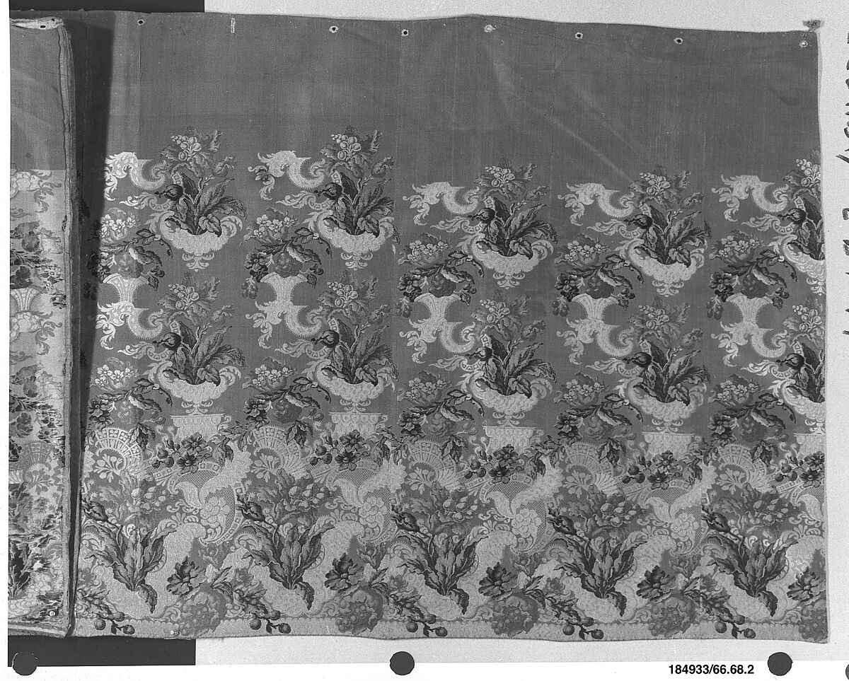 Panel from a skirt, Silk , French 
