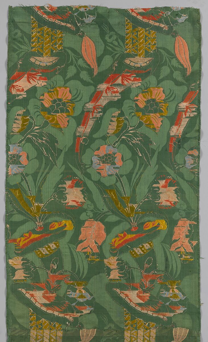 Pieces (3), Silk and metal thread, Italian