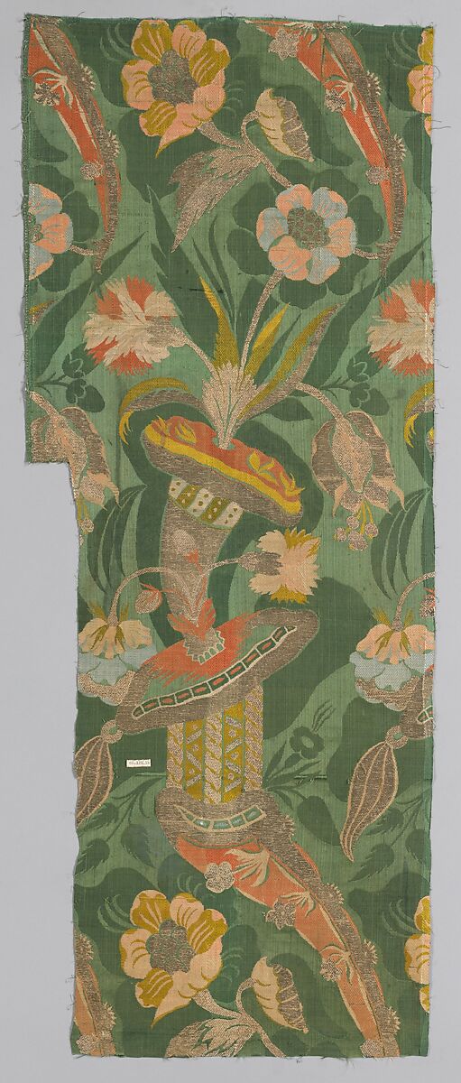 Pieces (3), Silk and metal thread, Italian