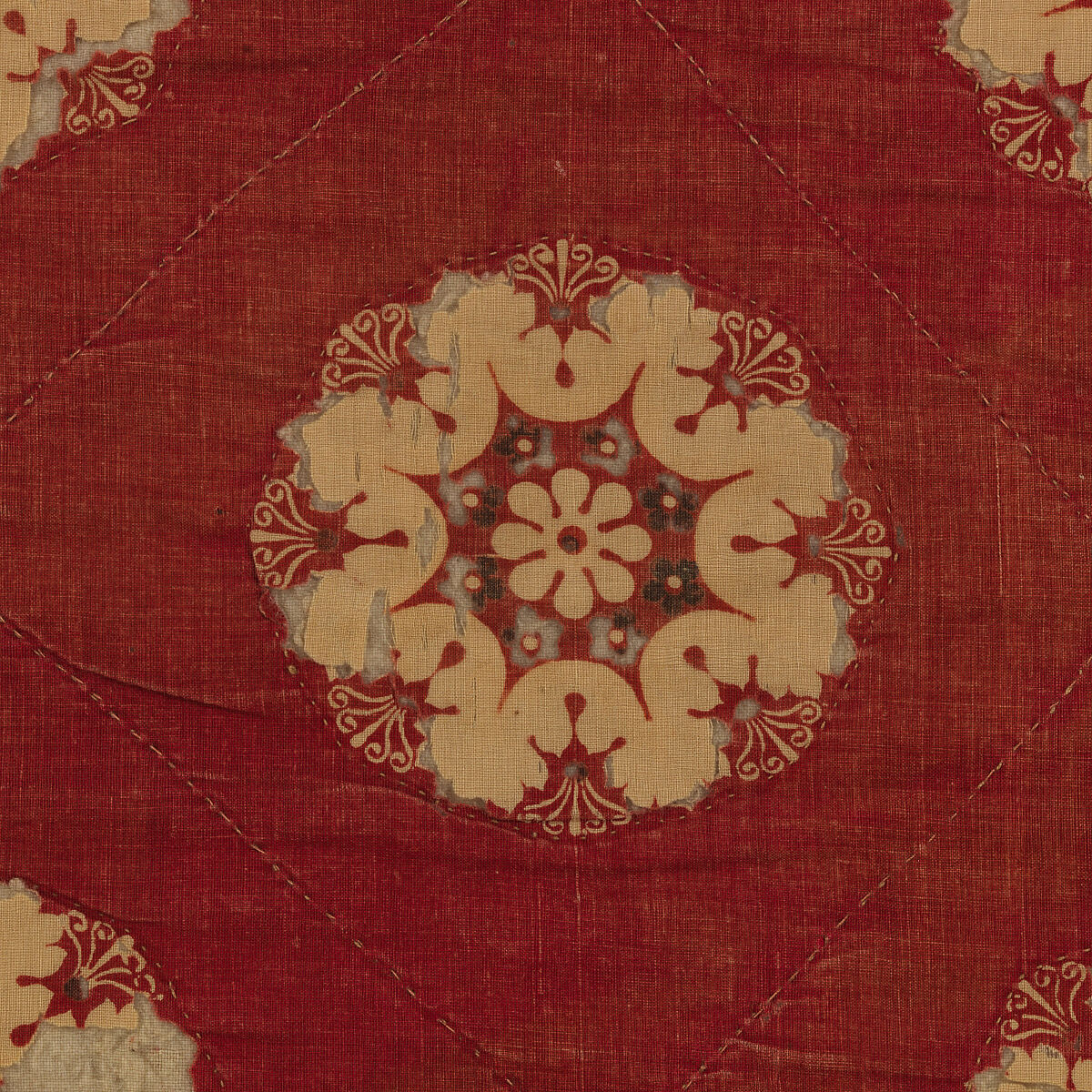 Panel, Cotton, wool padding, British