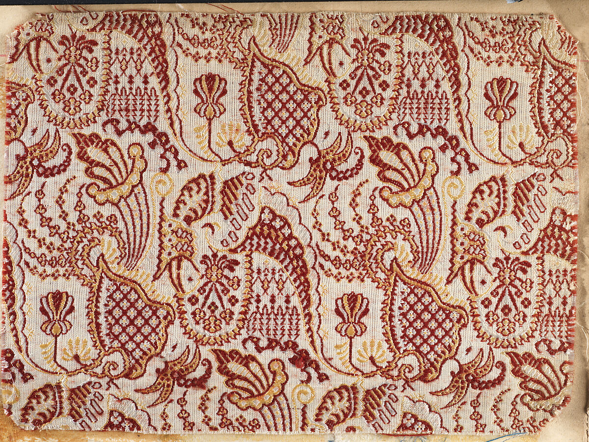 Textile Sample Book, Woven wool and silk fabrics on paper, French, Lyons