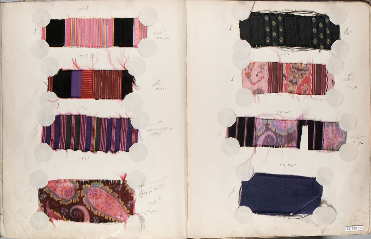 Textile Sample Book, William Openhym &amp; Sons, French, Paris