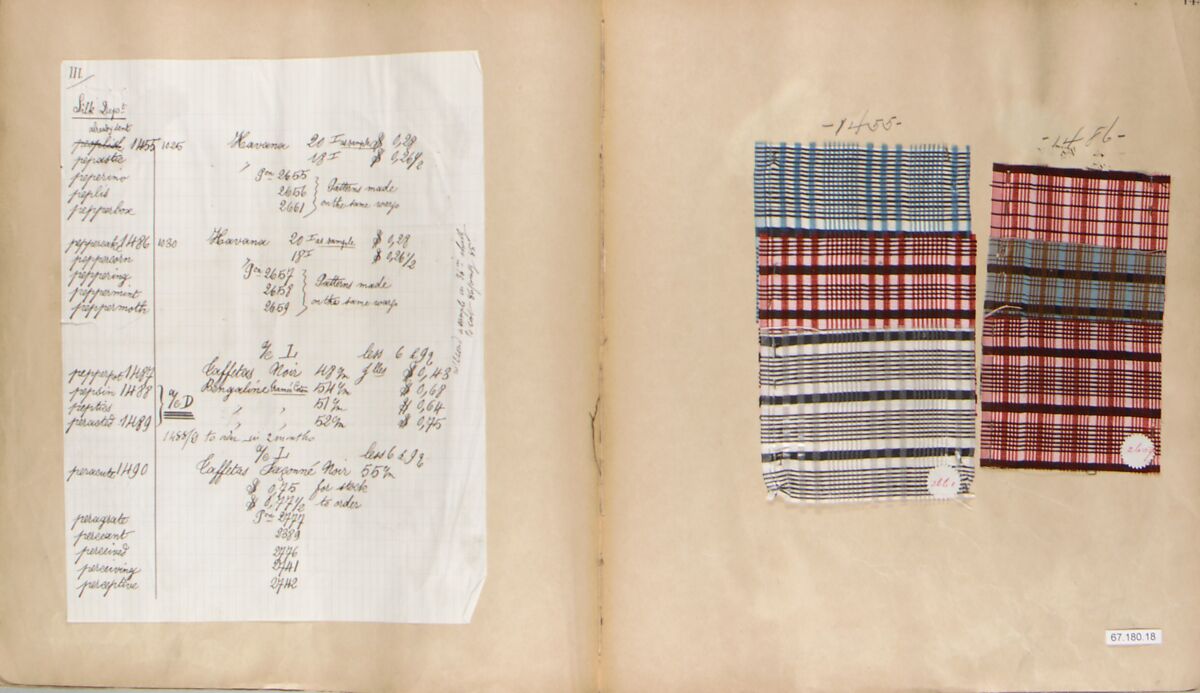 Textile Sample Book, French, Lyons