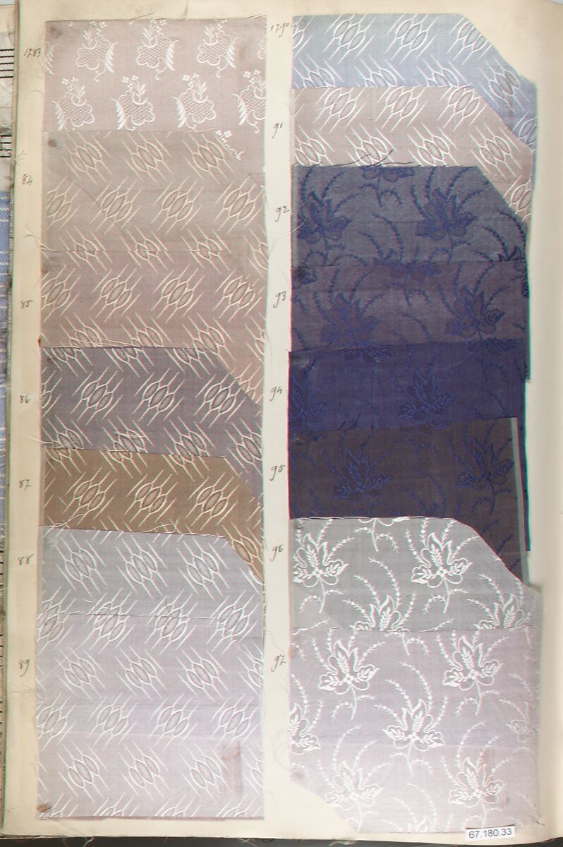 Textile Sample Book, Silk, cotton, French 