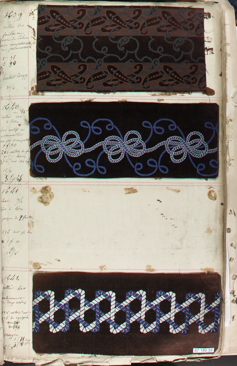 Textile Sample Book, Silk, cotton, French
