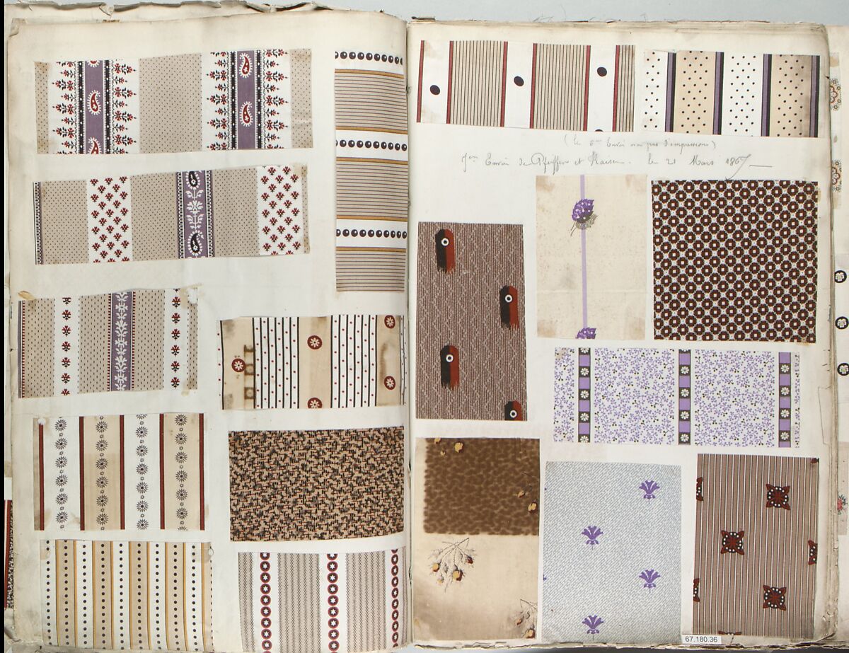 Textile Sample Book, French, Rouen 