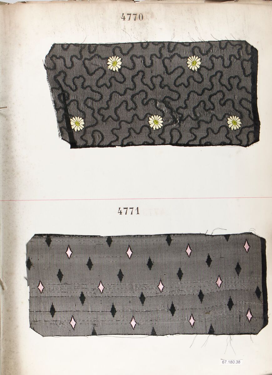 Textile Sample Book, B.B. &amp; H. (French (Lyon)), Silk, French, Lyons