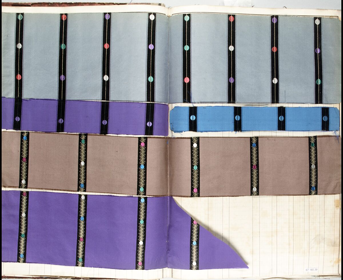 Textile Sample Book, Silk, French, Alsace