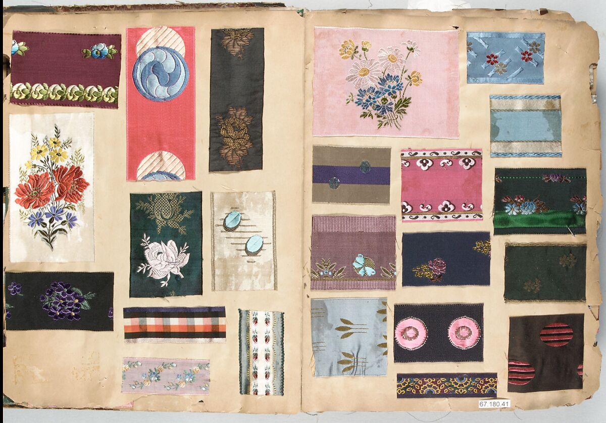 Textile Sample Book, Silk, possibly French