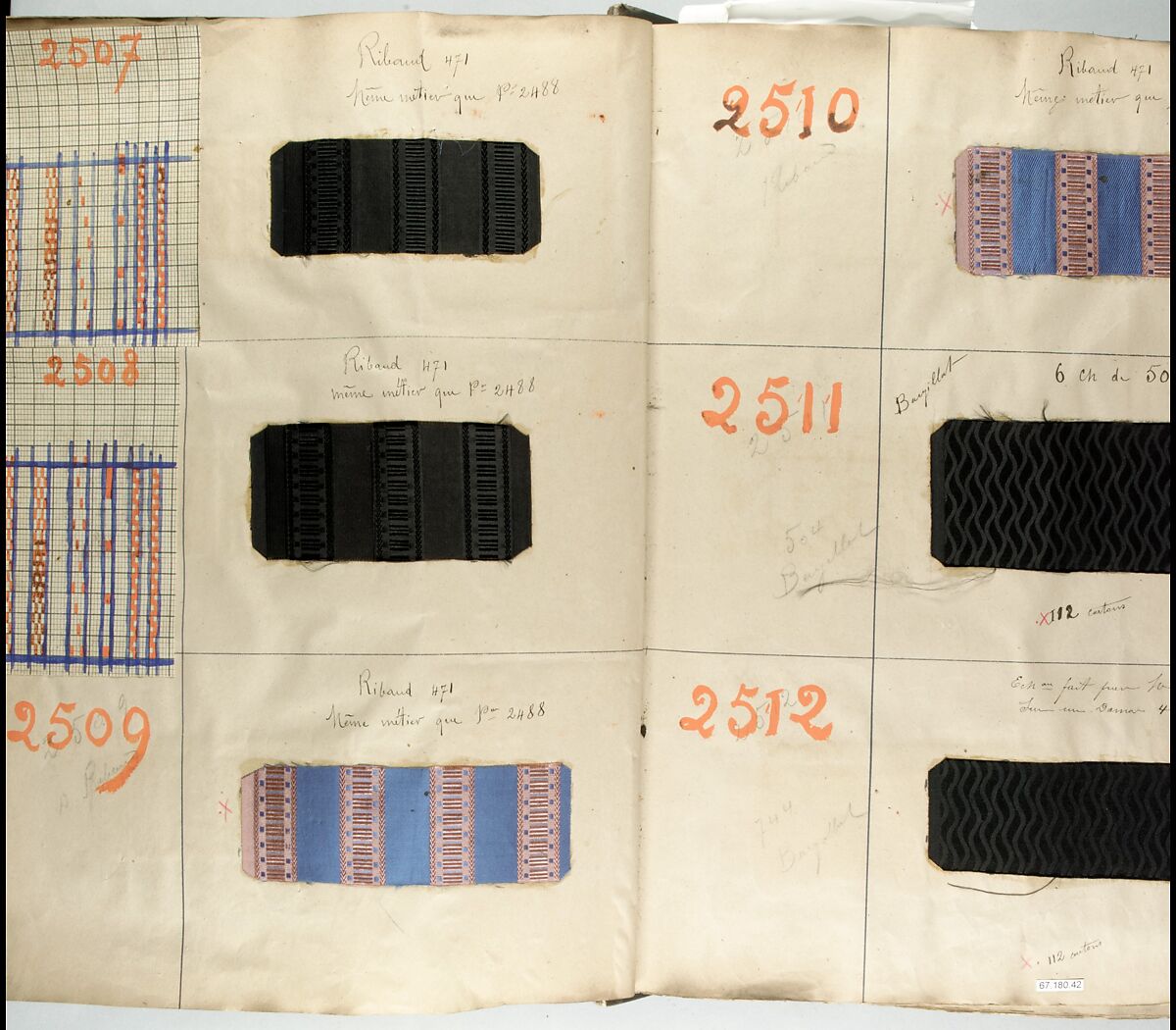Textile Sample Book, Silk, French