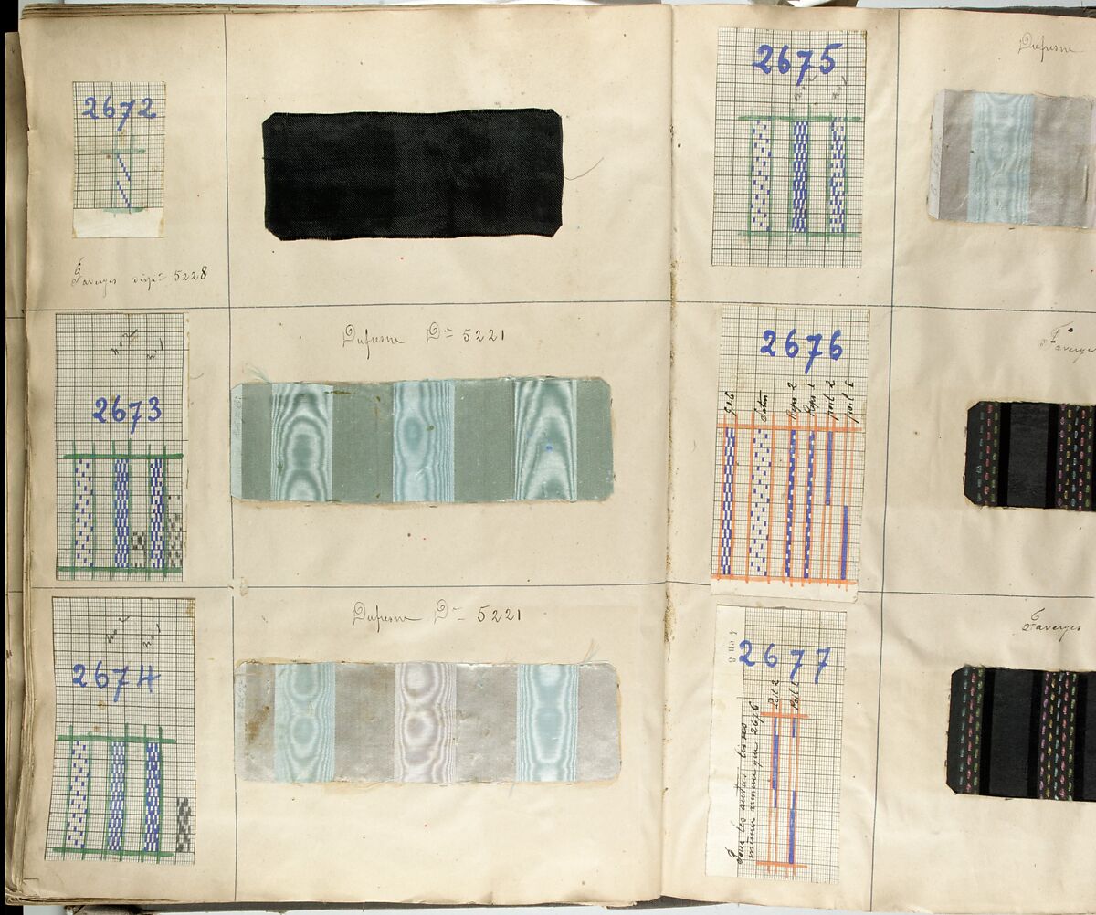 Textile Sample Book, Silk, French 