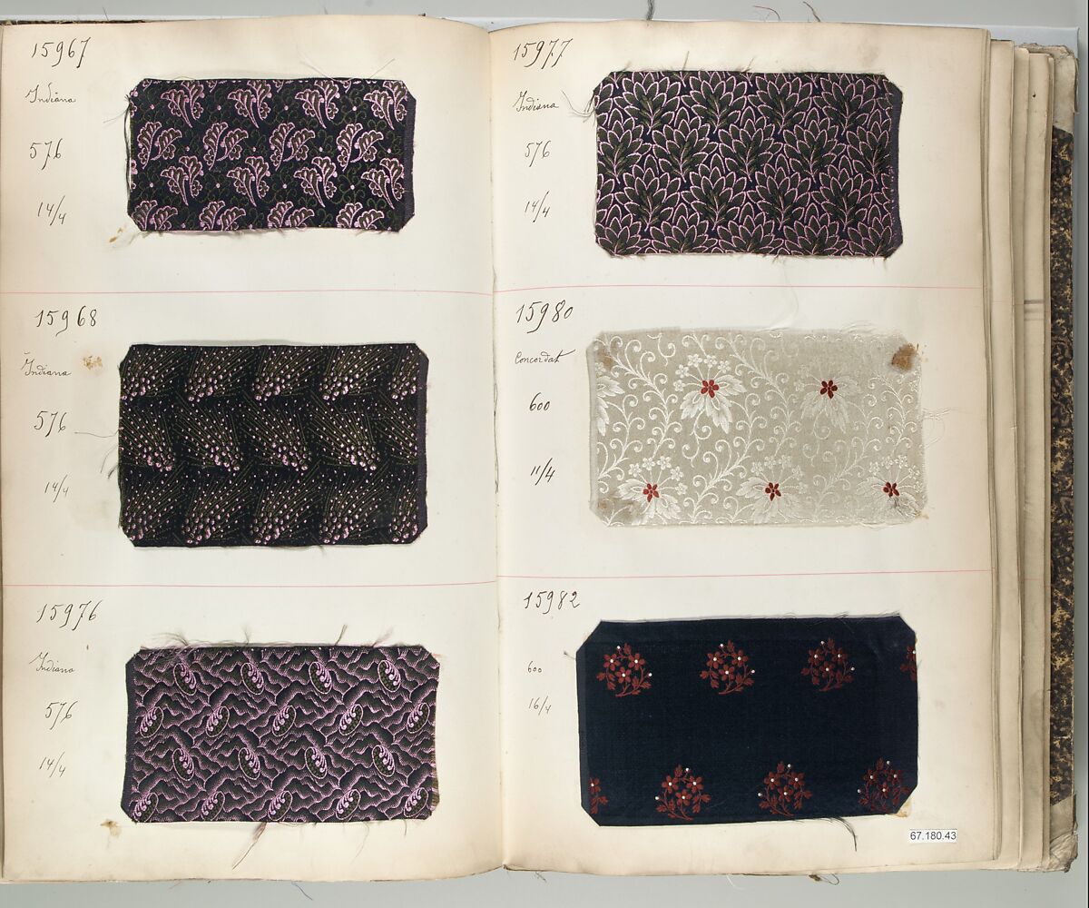 Textile Sample Book, French 