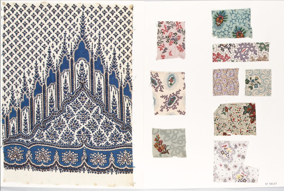 Petits Pékins (346 pages of textile samples), Leather, cotton, silk, French