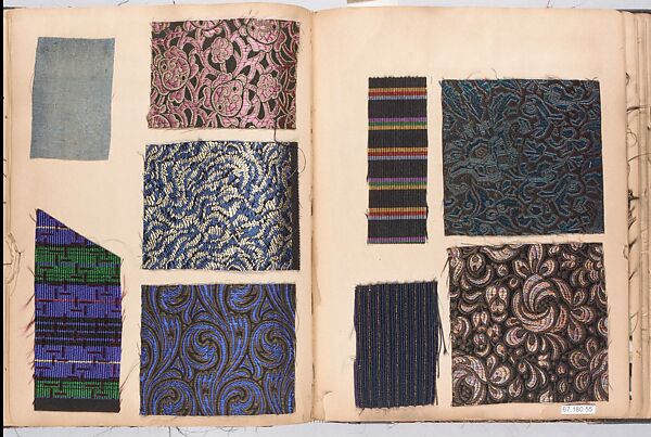 Patterned silks (12 books), Silk, French 